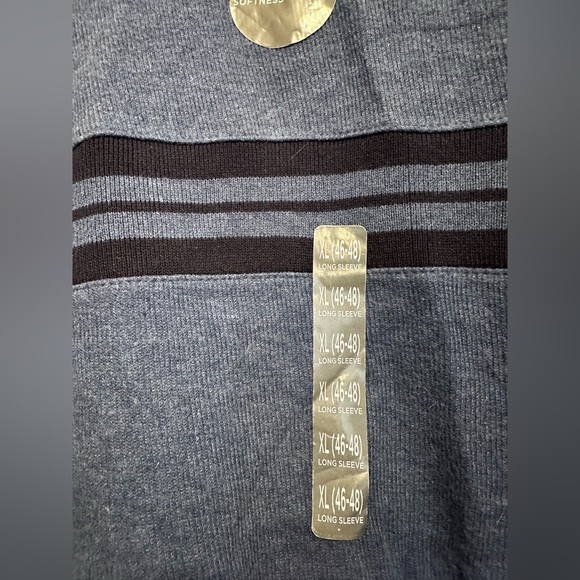 NWT Covington Blue Navy Striped Pullover Crewneck Sweater Shirt Men's XL. - Picture 6 of 9